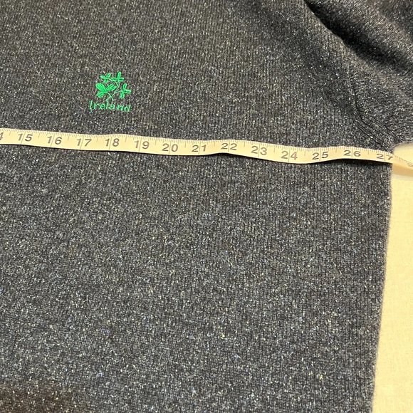 Kerry Woolen Mills Ireland Sweater XXL Wool Blue Speckled Pullover Shamrock Logo - Picture 8 of 9